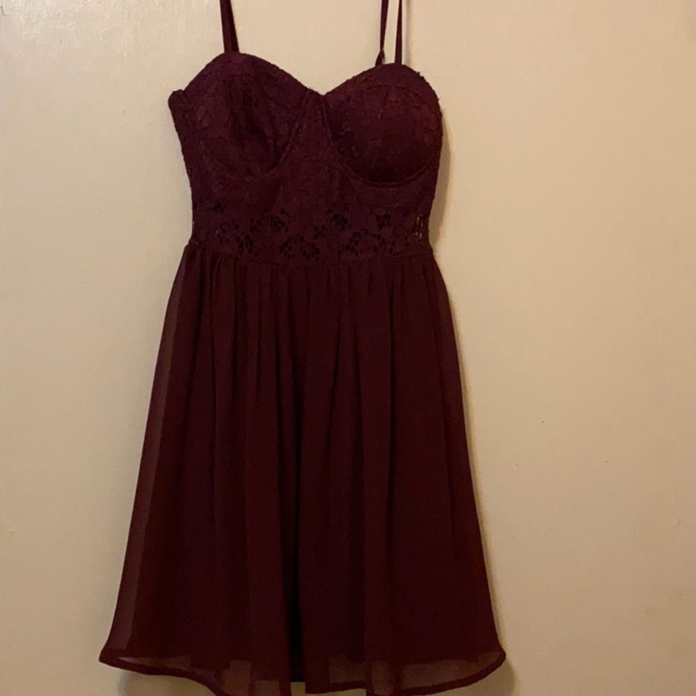 Dress!! Material Girl, XS, burgundy - Picture 2 of 3